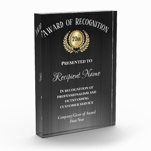 Customized Corporate Award Modern Black Trophy (Left)