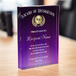 Customized Corporate Award Modern Purple Trophy