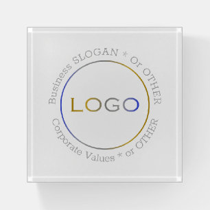 Customized Corporate Business Round Logo Silver Paperweight