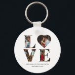 Customized Couple Love Heart 4 Photo Keychain<br><div class="desc">Show your love for one another with this special couple love heart four photo keychain. Unique design features a romantic "love" on a glossy a beautiful picture of you and your partner. This keychain will be a meaningful reminder of your relationship each time you reach for your keys. Please click...</div>