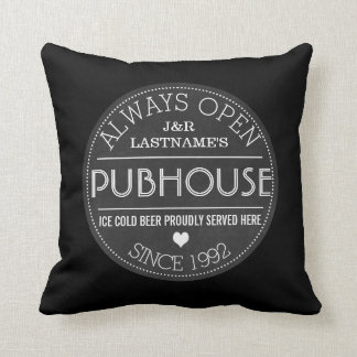 Customized Couple Pubhouse Beer Served Here Throw Pillow