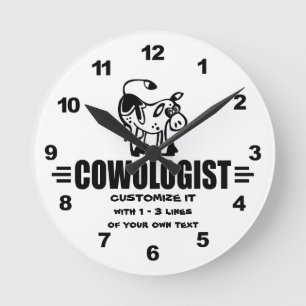 Customized Cow Round Clock