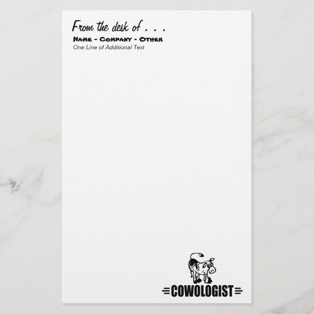 Customized Cow Stationery (Front)