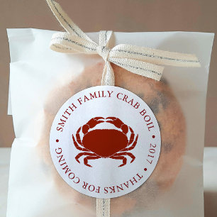 Customized Crab Boil Event White Classic Round Sticker
