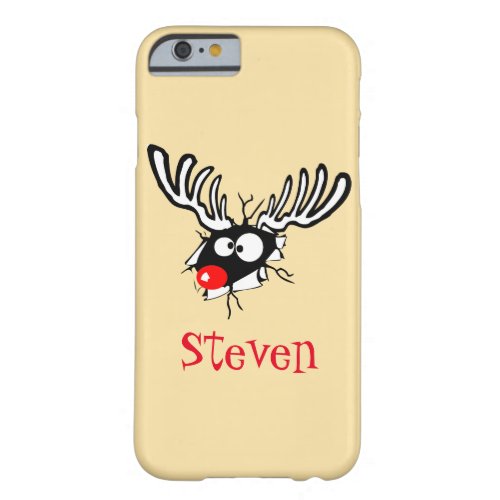 Customized Crazy Red Nosed Reindeer Barely There iPhone 6 Case