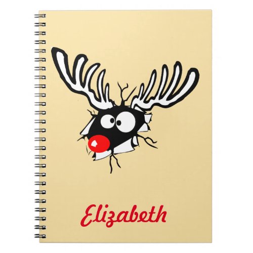 Customized Crazy Red Nosed Reindeer Notebook
