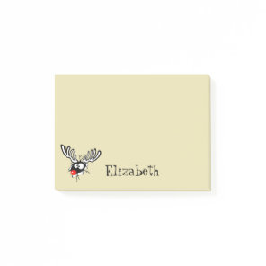 Customized Crazy Red Nosed Reindeer Post-it Notes