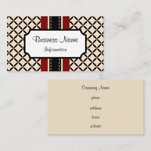 Customizable Customized Cream and Maroon Business Card