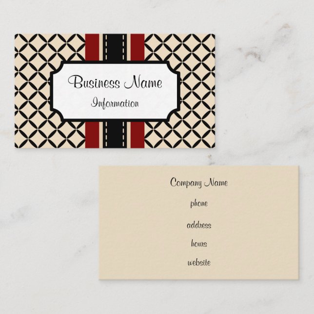 Customized Cream and Maroon Business Card (Front/Back)