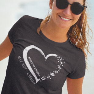 Customized Cruise Lover Heart Embarkation  T-Shirt