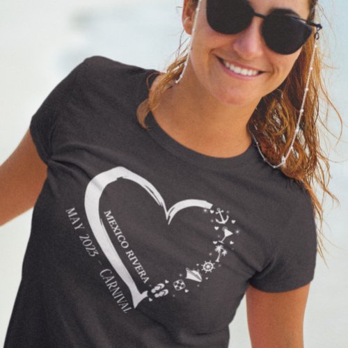 Customized Cruise Lover Heart Embarkation  T_Shirt