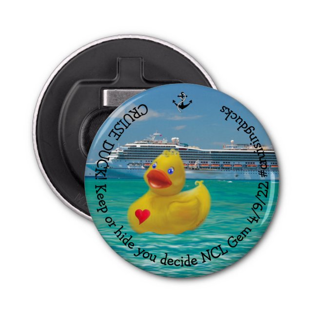 Customized Cruising Duck for grown ups Bottle Opener (Front)