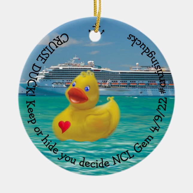 Customized Cruising Duck for grown ups Ceramic Ornament (Front)