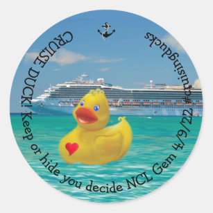 Customized Cruising Duck for grown ups Classic Round Sticker