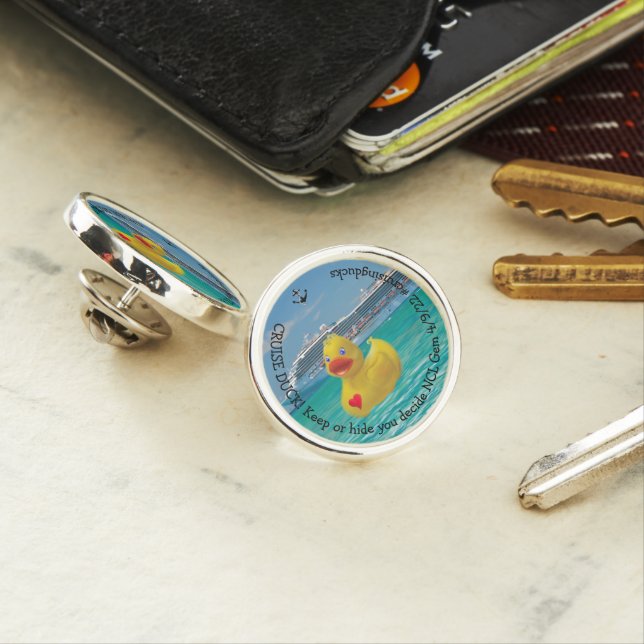 Customized Cruising Ducks for grown ups Lapel Pin (In Situ)