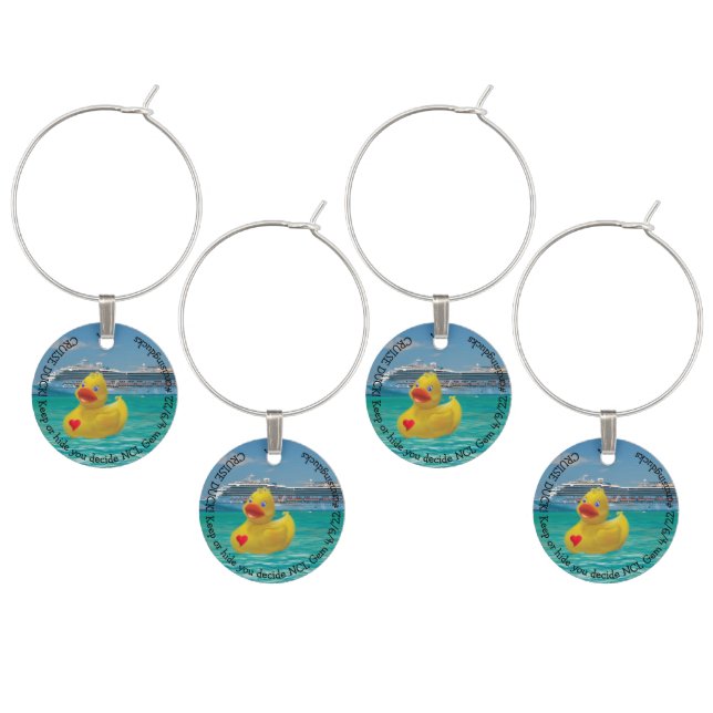 Customized Cruising Ducks for grown ups Wine Charm (Staggered)