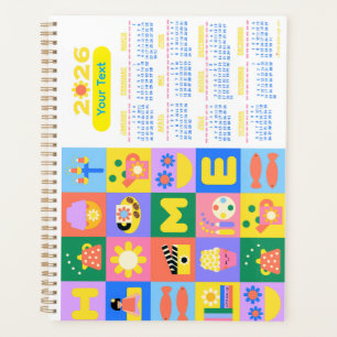 Customized Cute and Happy Home Calender 2026 Planner