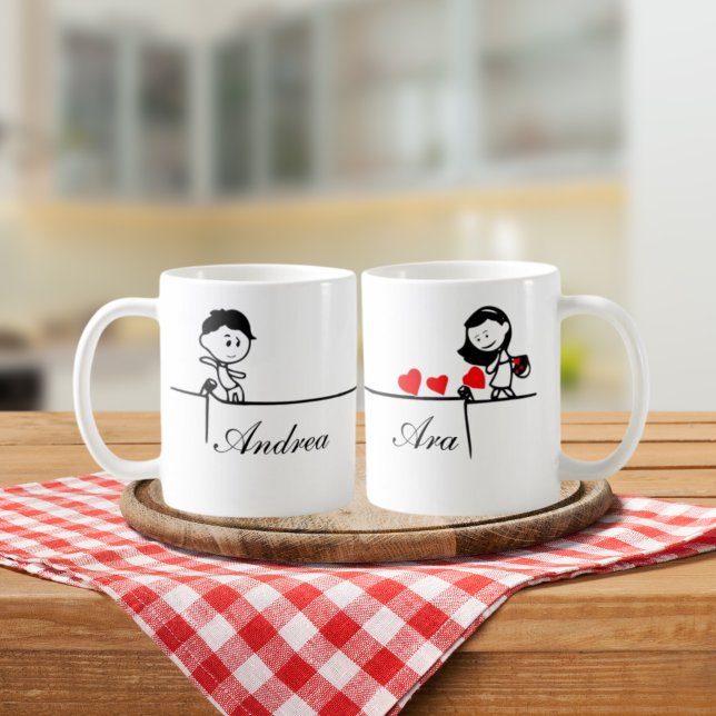 Customized Cute Anniversary Valentine for couples Coffee Mug (Creator Uploaded)