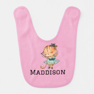 Customized Cute Ballerina Tigress Baby Bib