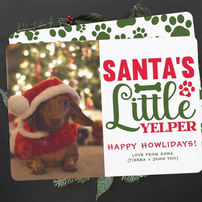 Customized Cute Dog Photo Christmas Puppy Picture Holiday Card (Creator Uploaded)