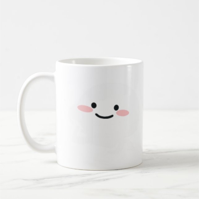 Customized Cute Illustration of Quby Sticker  Coffee Mug (Left)