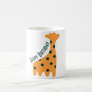 Customized cute orange giraffe coffee mug