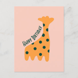 Customized cute orange giraffe  postcard