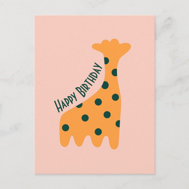 Customized cute orange giraffe  postcard (Front)