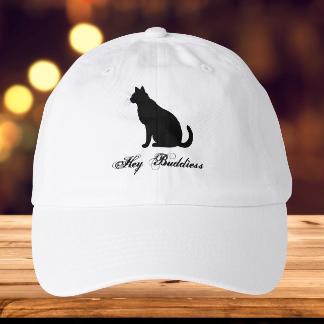 Customized Cute Pet Black Cat Lovers Funny Quote  Hat (Creator Uploaded)