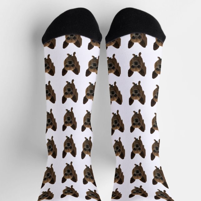 Customized Cute Pet Photo White Socks (Top)