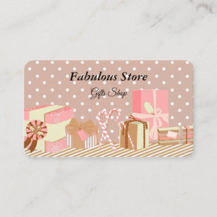 Customized Cute romantic gift shop dots pattern Business Card