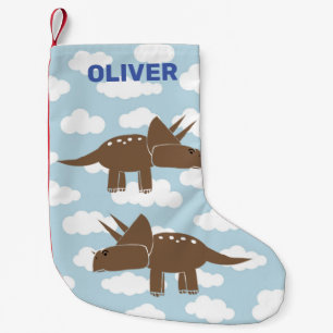 Customized Cute Triceratops Dinosaur Kids  Small Christmas Stocking