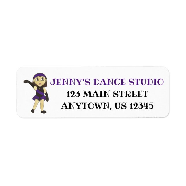Customized Dance Instructor Jazz Teacher Studio Label (Front)