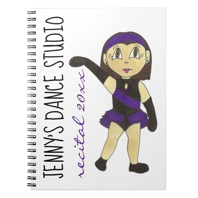 Customized Dance Studio Recital Memories Teacher Notebook (Front)