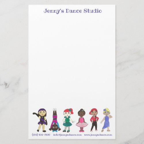 Customized Dance Studio School Teacher Ballet Tap Stationery