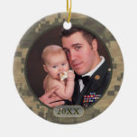 Customized Dated Military Photo Front and Back Ceramic Ornament