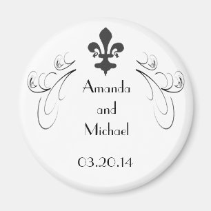 Customized Decorative Fleur de Lis Wedding Magnet