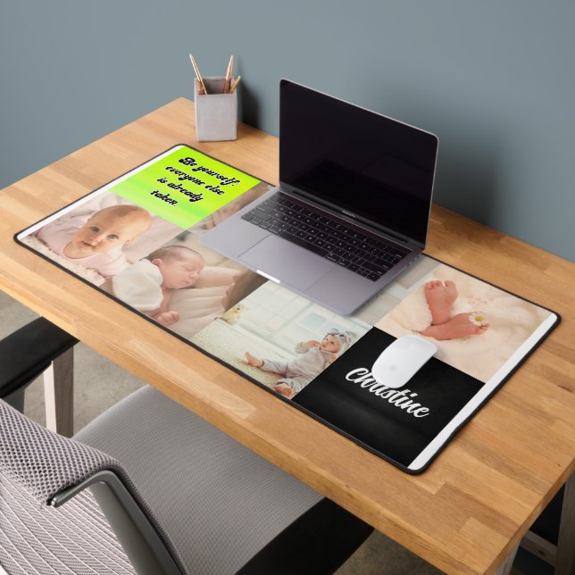 Customized desk mat with your photo and name (Office 2)