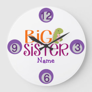 Customized Dinosaur Big Sister Wall Clock