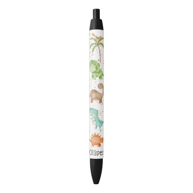 Customized Dinosaurs Kids Black Ink Pen (Front Vertical)