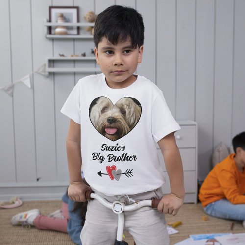 Customized dog big brother photo  text T_Shirt