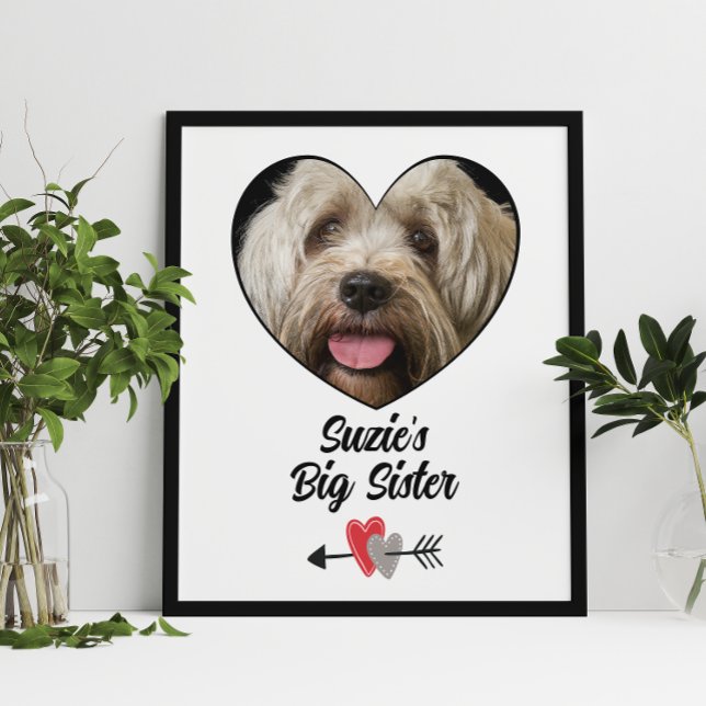 Customized dog big sister photo & text  poster (Creator Uploaded)
