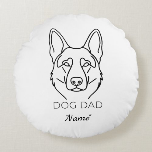 Customized Dog Dad with Name Personalized Dog Fath Round Pillow