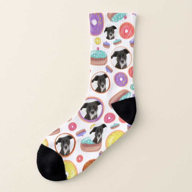 Customized Dog Donuts Pattern  Socks (Right Inside)