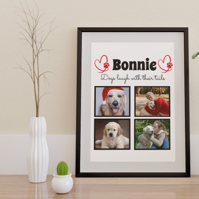 Customized dog four photo collage poster (Creator Uploaded)