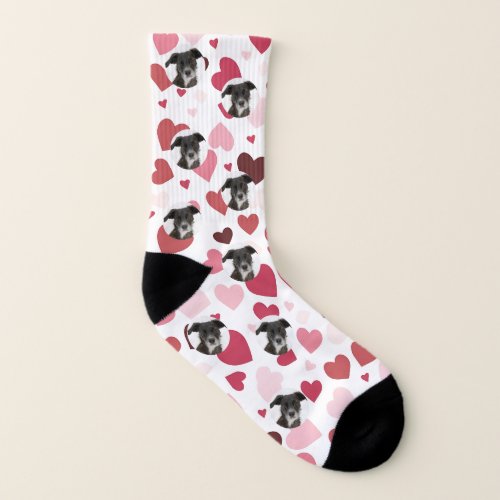 Customized Dog Hearts Pattern Valentines Socks