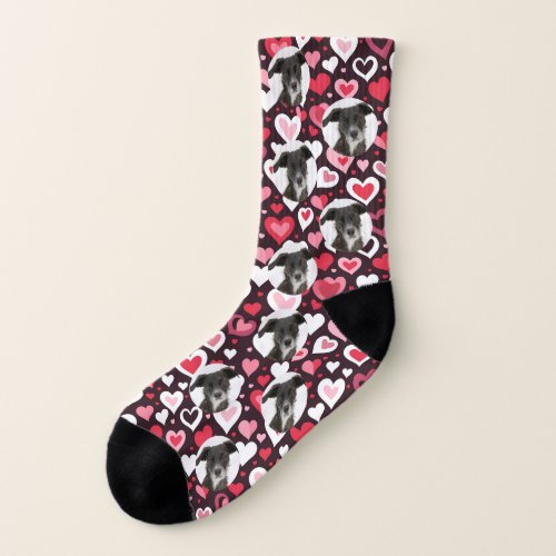 Customized Dog Hearts Pattern Valentines Socks