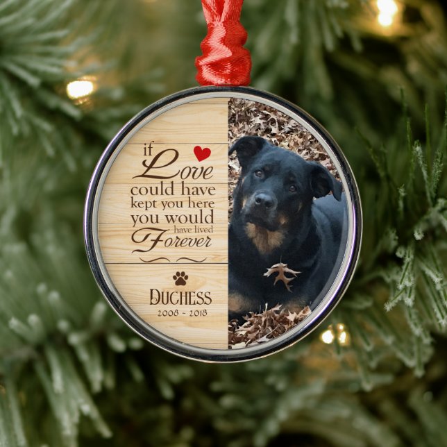 Customized Dog Memorial  Metal Ornament (Tree)