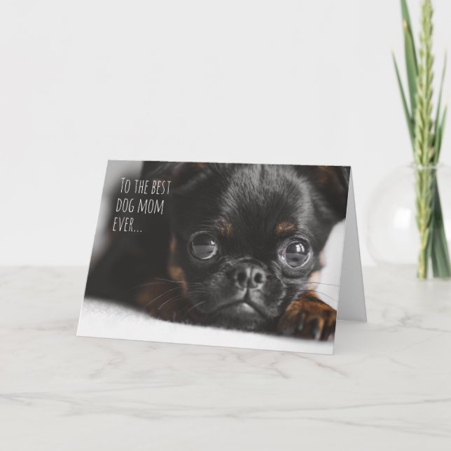 Customized Dog Mom Cute Puppy Funny Photo Birthday Card (Front)