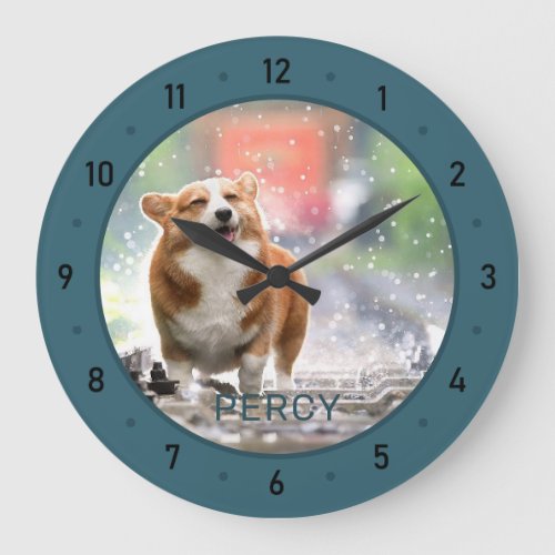 Customized Dog Photo and Name Large Clock